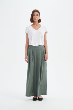 PLEAT FRONT PALAZZO PANT