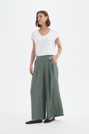 PLEAT FRONT PALAZZO PANT