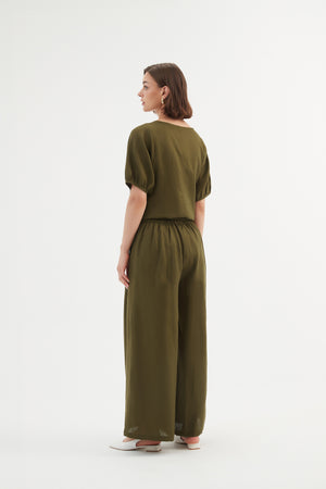 PLEAT FRONT PALAZZO PANT