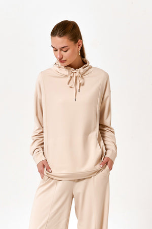 TIE NECK SWEAT TOP
