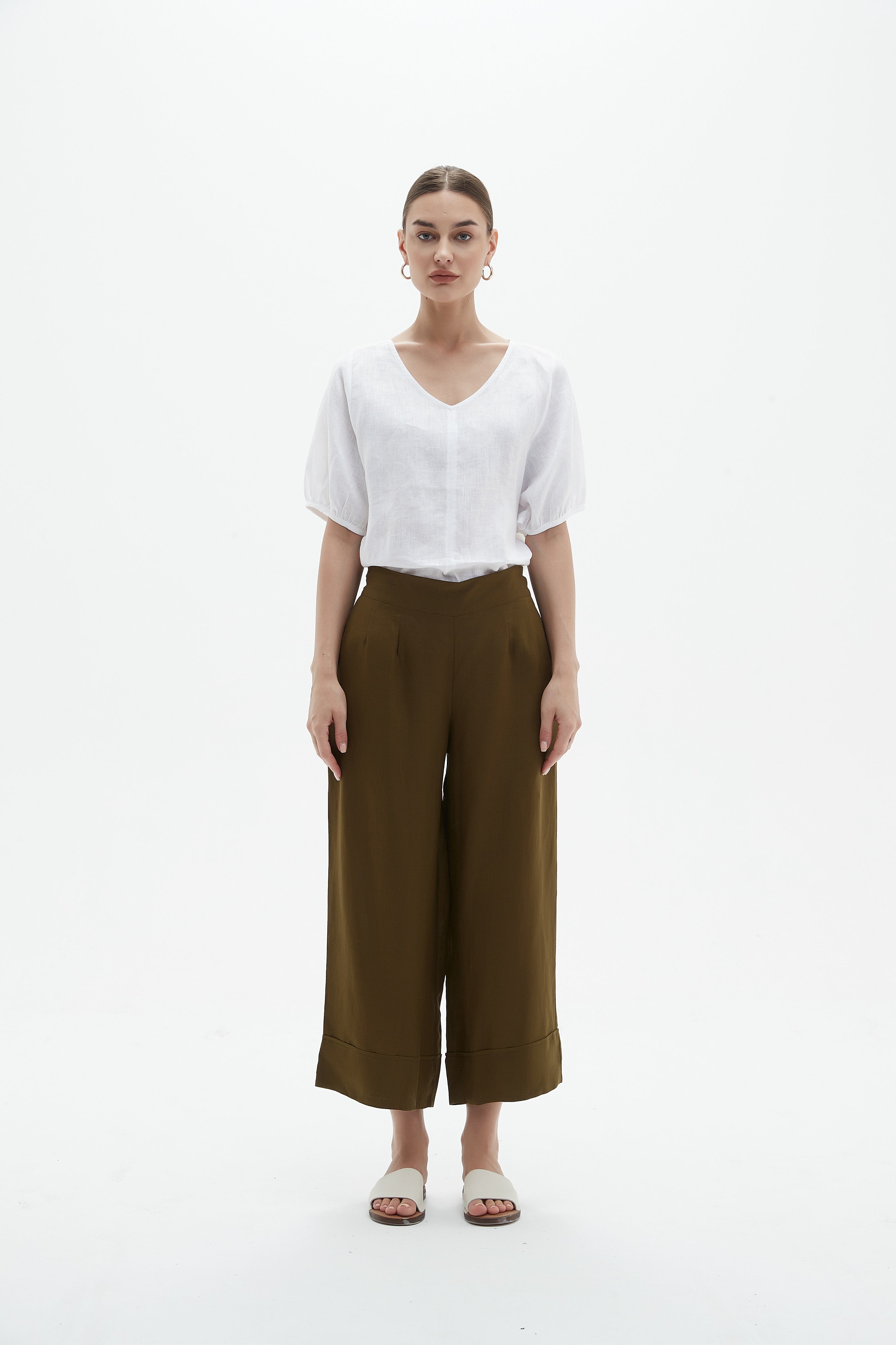 Jens linen pant - Moss Green –