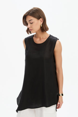 ASYMMETRIC SLEEVELESS TUNIC