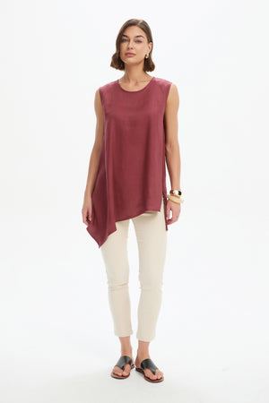 ASYMMETRIC SLEEVELESS TUNIC
