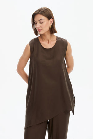 ASYMMETRIC SLEEVELESS TUNIC
