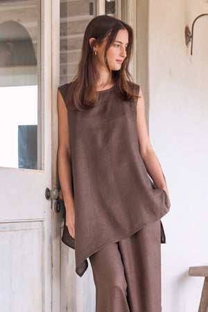 ASYMMETRIC SLEEVELESS TUNIC