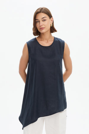 ASYMMETRIC SLEEVELESS TUNIC