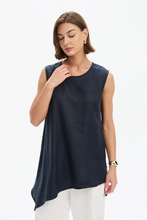 ASYMMETRIC SLEEVELESS TUNIC