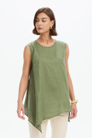 ASYMMETRIC SLEEVELESS TUNIC