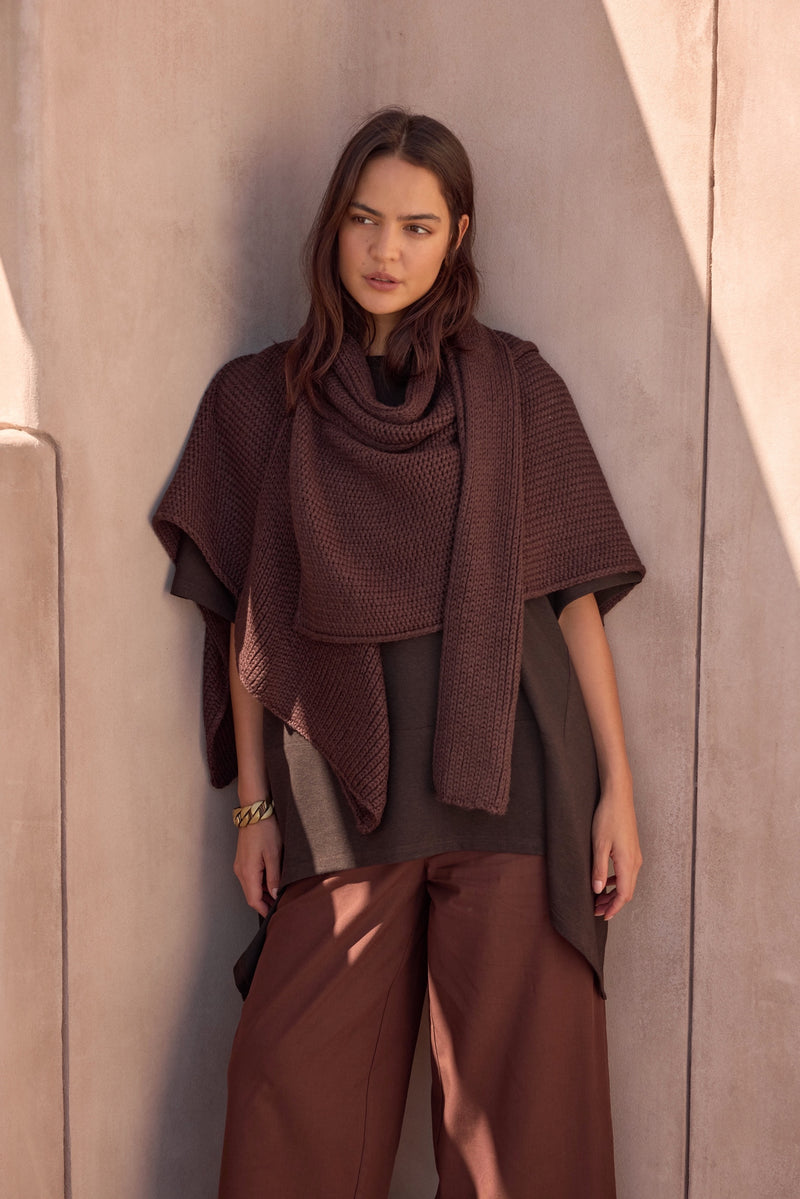 ASYMMETRIC WRAP KNIT