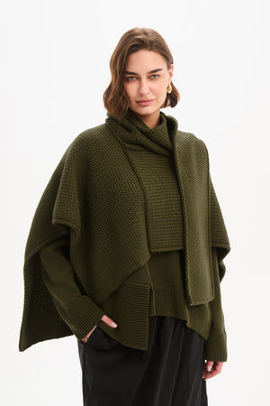 ASYMMETRIC WRAP KNIT