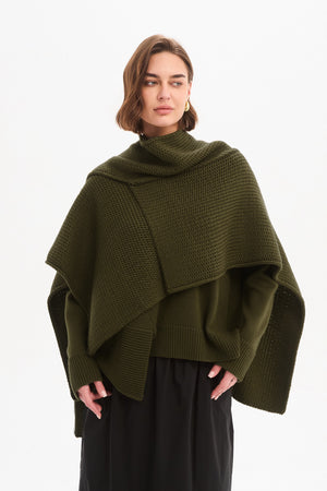 ASYMMETRIC WRAP KNIT