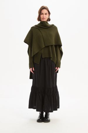 ASYMMETRIC WRAP KNIT