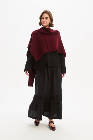 ASYMMETRIC WRAP KNIT