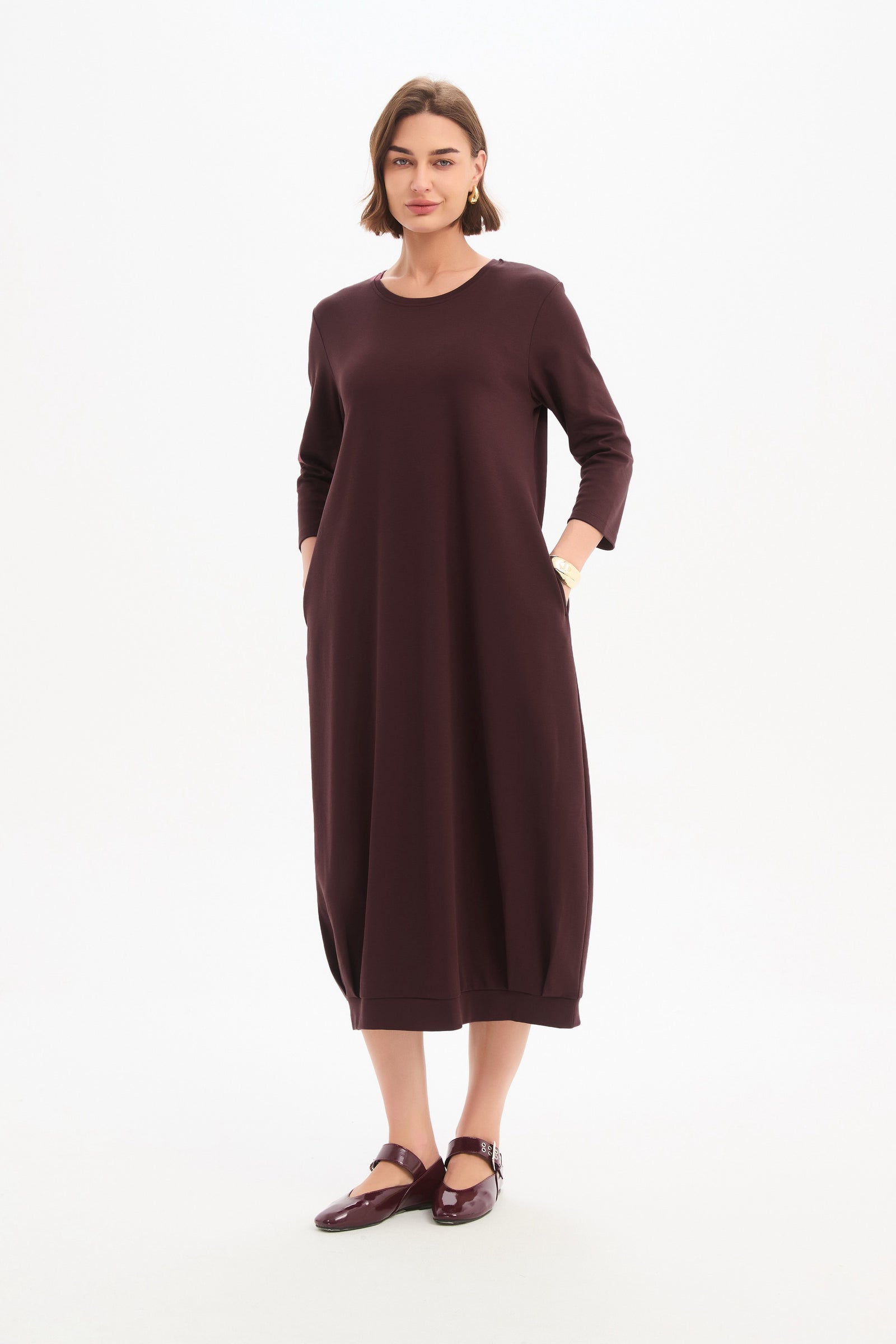 BANDED HEM JERSEY DRESS