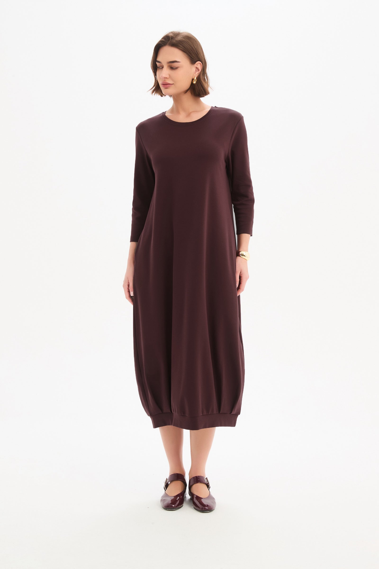 BANDED HEM JERSEY DRESS