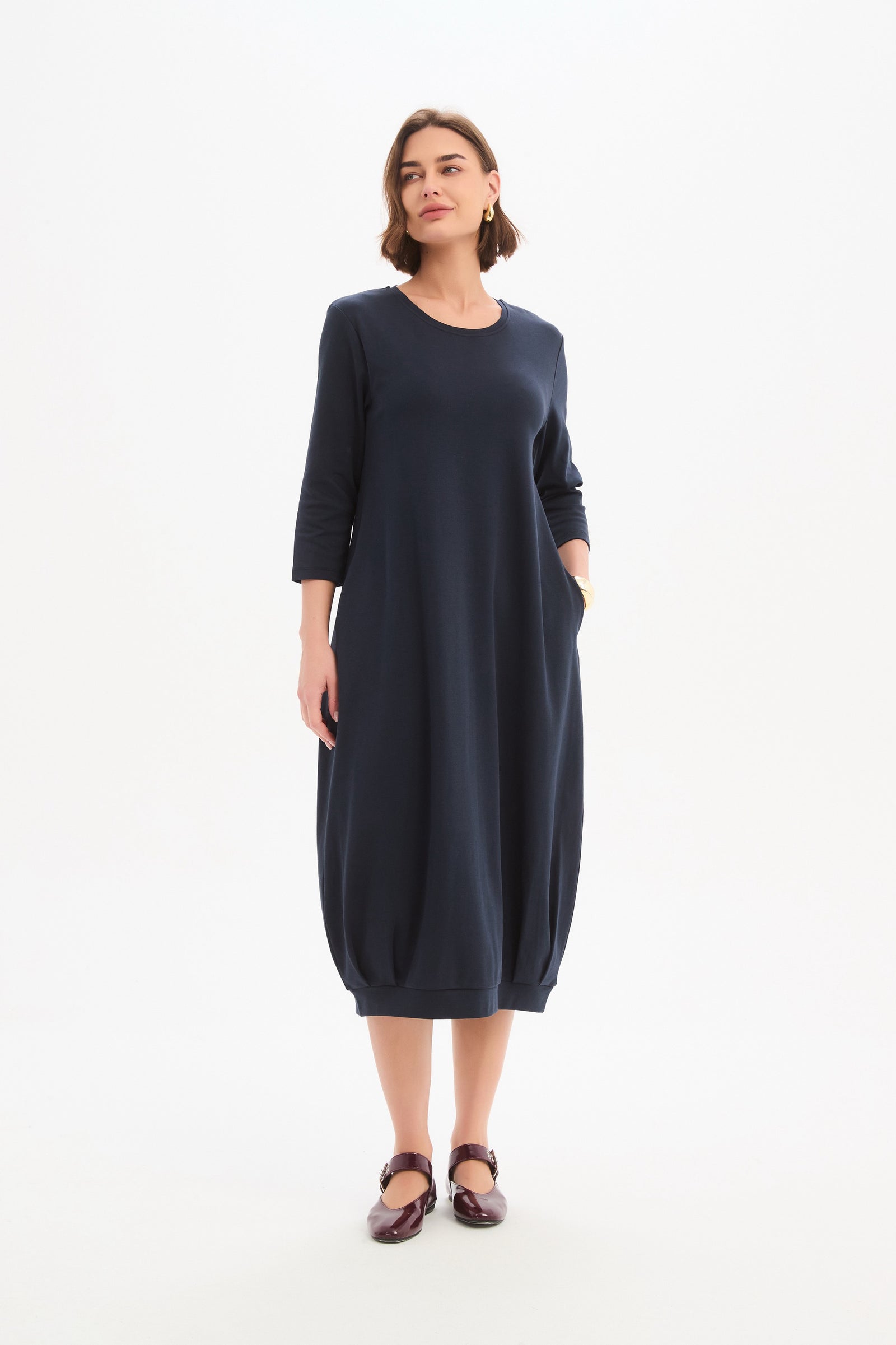 BANDED HEM JERSEY DRESS