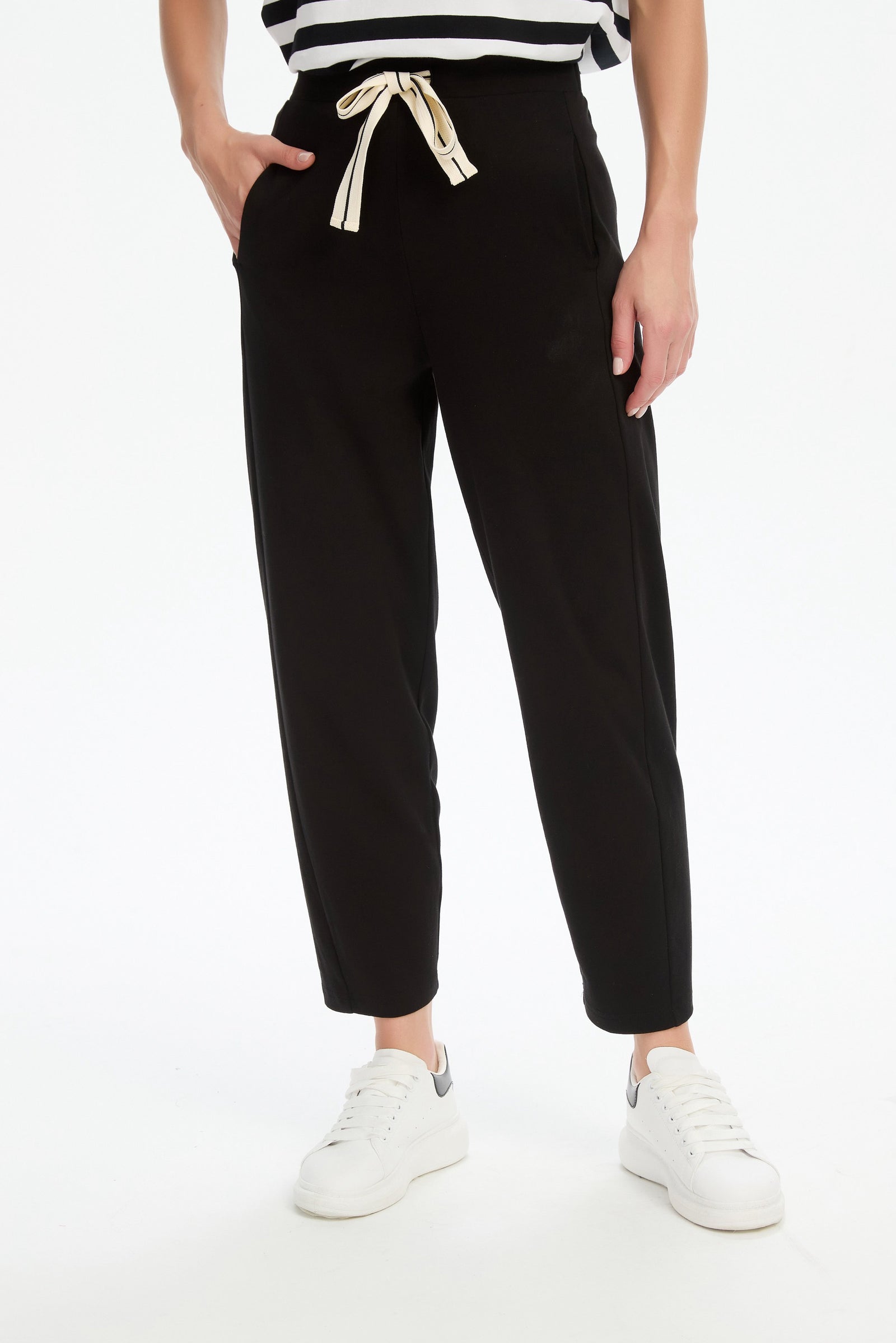 BARREL LEG LOUNGE SUMMER PANT black