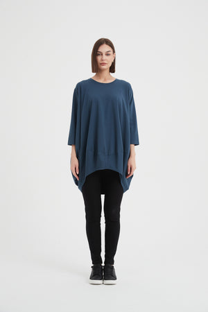 Women's Oversized Cotton 3/4 Sleeve T-Shirt & Top teal 5