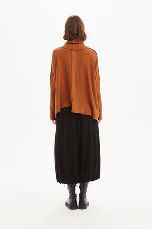 BOXY RIB SLEEVE KNIT amberstone back
