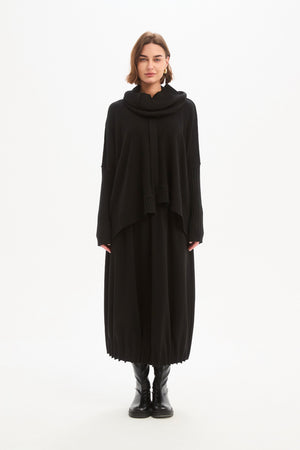 BOXY RIB SLEEVE KNIT black front