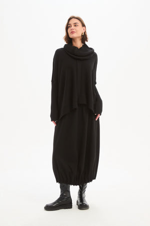 BOXY RIB SLEEVE KNIT black full shot