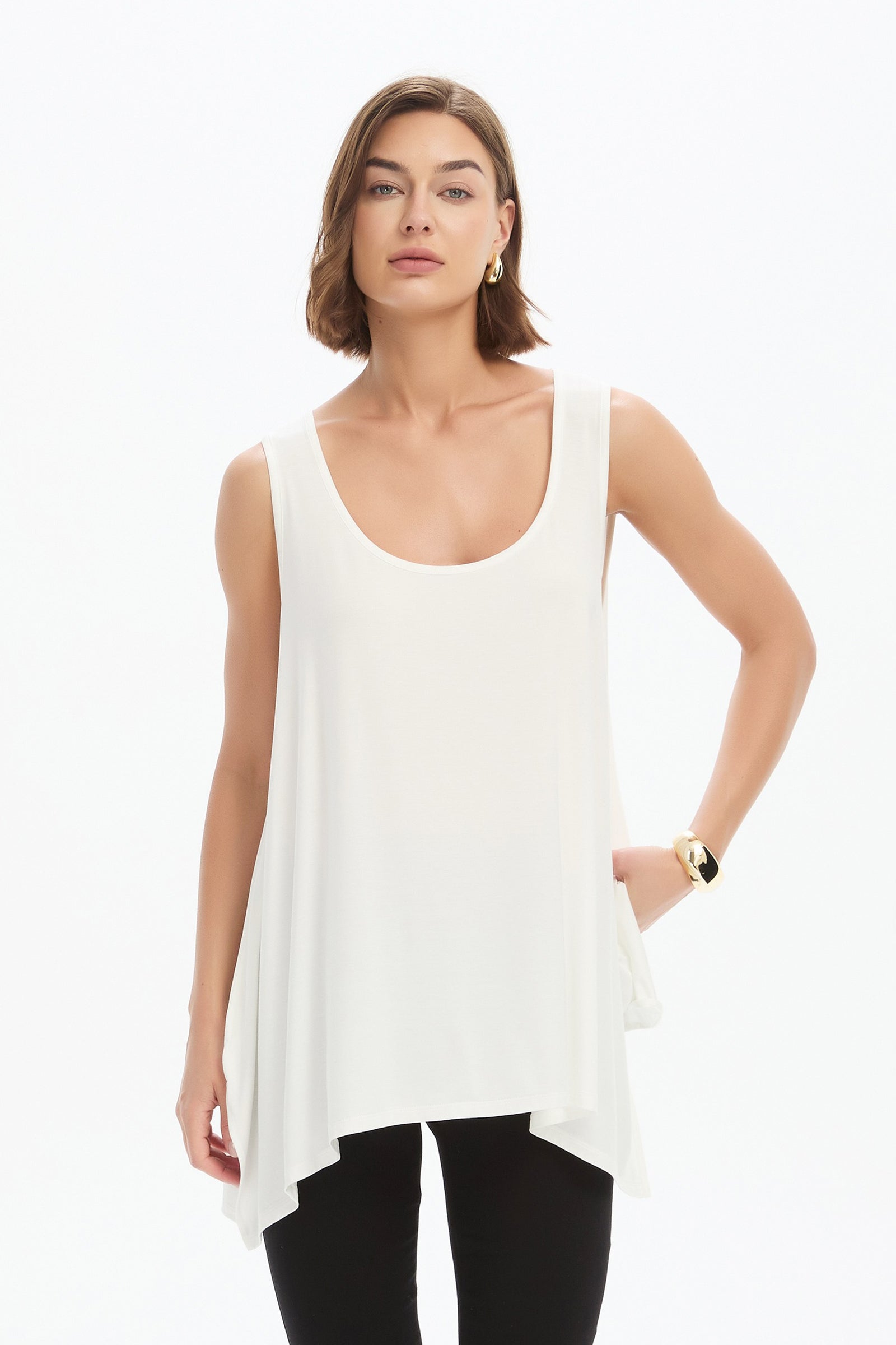 CASCADE SLEEVELESS TOP