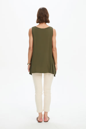 CASCADE SLEEVELESS TOP