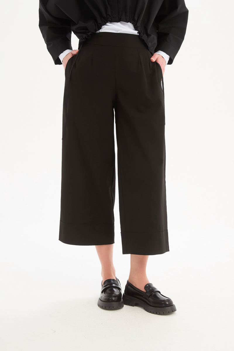 Women's Wide Leg Work Pants & Classic Trousers With Pockets Black Front Pockets