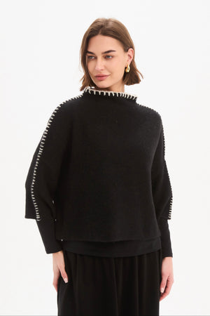 CONTRAST STITCH DETAIL KNIT