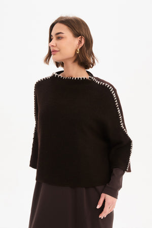 CONTRAST STITCH DETAIL KNIT