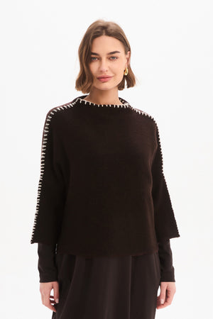 CONTRAST STITCH DETAIL KNIT