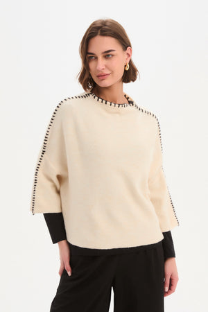 CONTRAST STITCH DETAIL KNIT