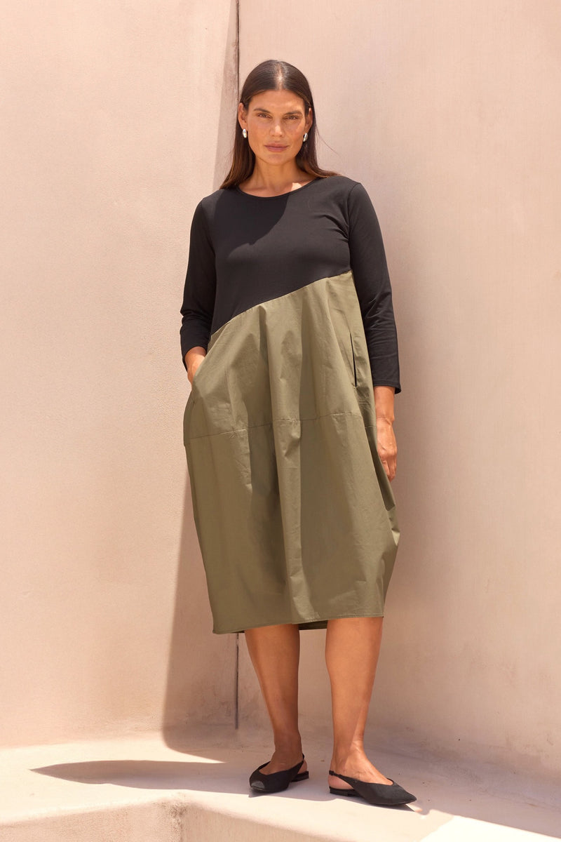 DIAGONAL SEAM COMBI DRESS