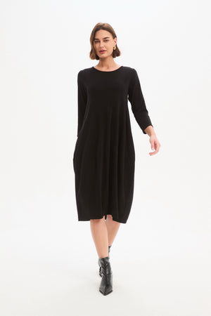 Women's Knitted Midi Dresses | Diagonal Seam Knit Dress Front