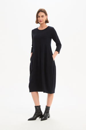 Women's Knitted Midi Dresses | Diagonal Seam Knit Dress side 2