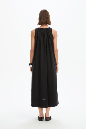 ELASTIC DETAIL A-LINE DRESS