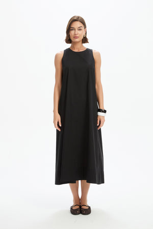 ELASTIC DETAIL A-LINE DRESS