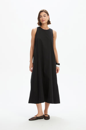 ELASTIC DETAIL A-LINE DRESS