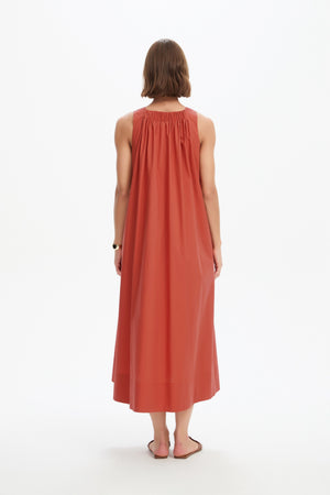 ELASTIC DETAIL A-LINE DRESS