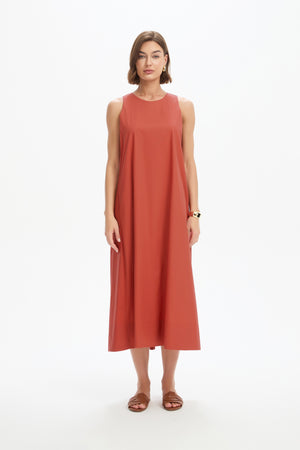 ELASTIC DETAIL A-LINE DRESS