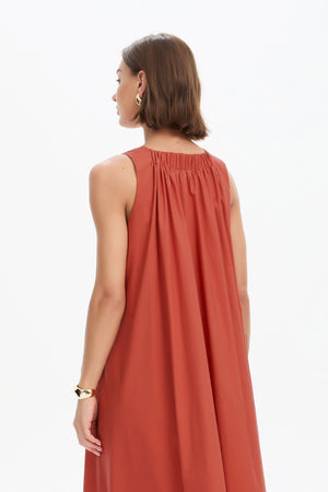ELASTIC DETAIL A-LINE DRESS