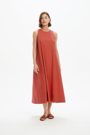 ELASTIC DETAIL A-LINE DRESS