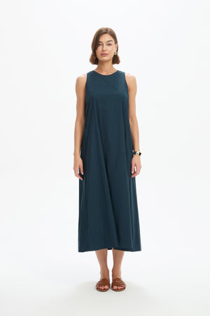 ELASTIC DETAIL A-LINE DRESS