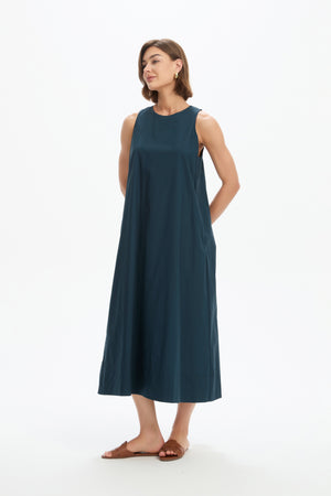 ELASTIC DETAIL A-LINE DRESS