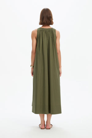 ELASTIC DETAIL A-LINE DRESS