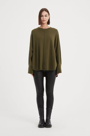 EXPOSED SEAM KNIT