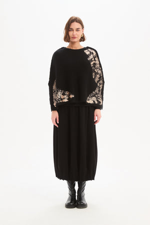 FOIL PRINT CROP PONCHO