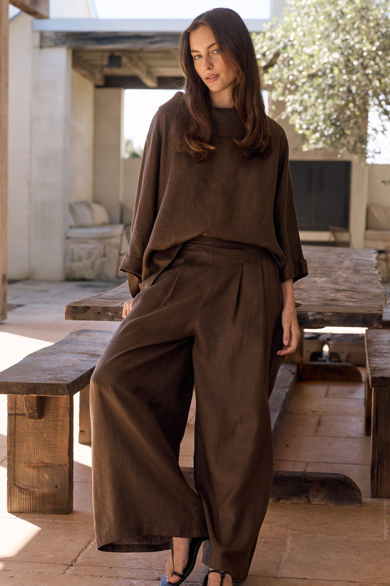 PLEAT FRONT PALAZZO PANT