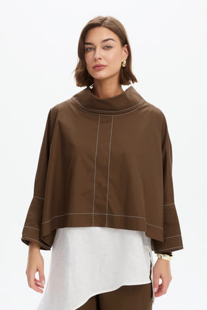 FUNNEL NECK CONTRAST TOP