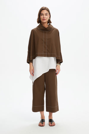 FUNNEL NECK CONTRAST TOP